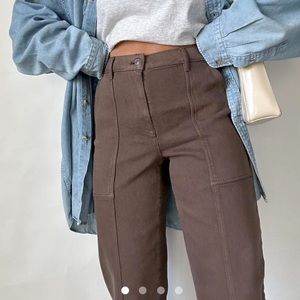 Aritzia Brown Straight Leg Jeans